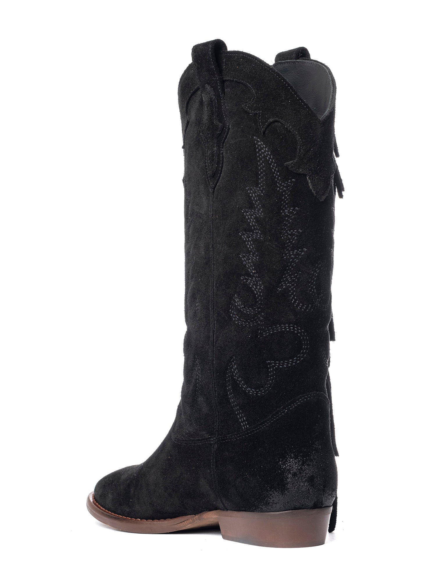Oklahoma Stivali texani in camoscio nero