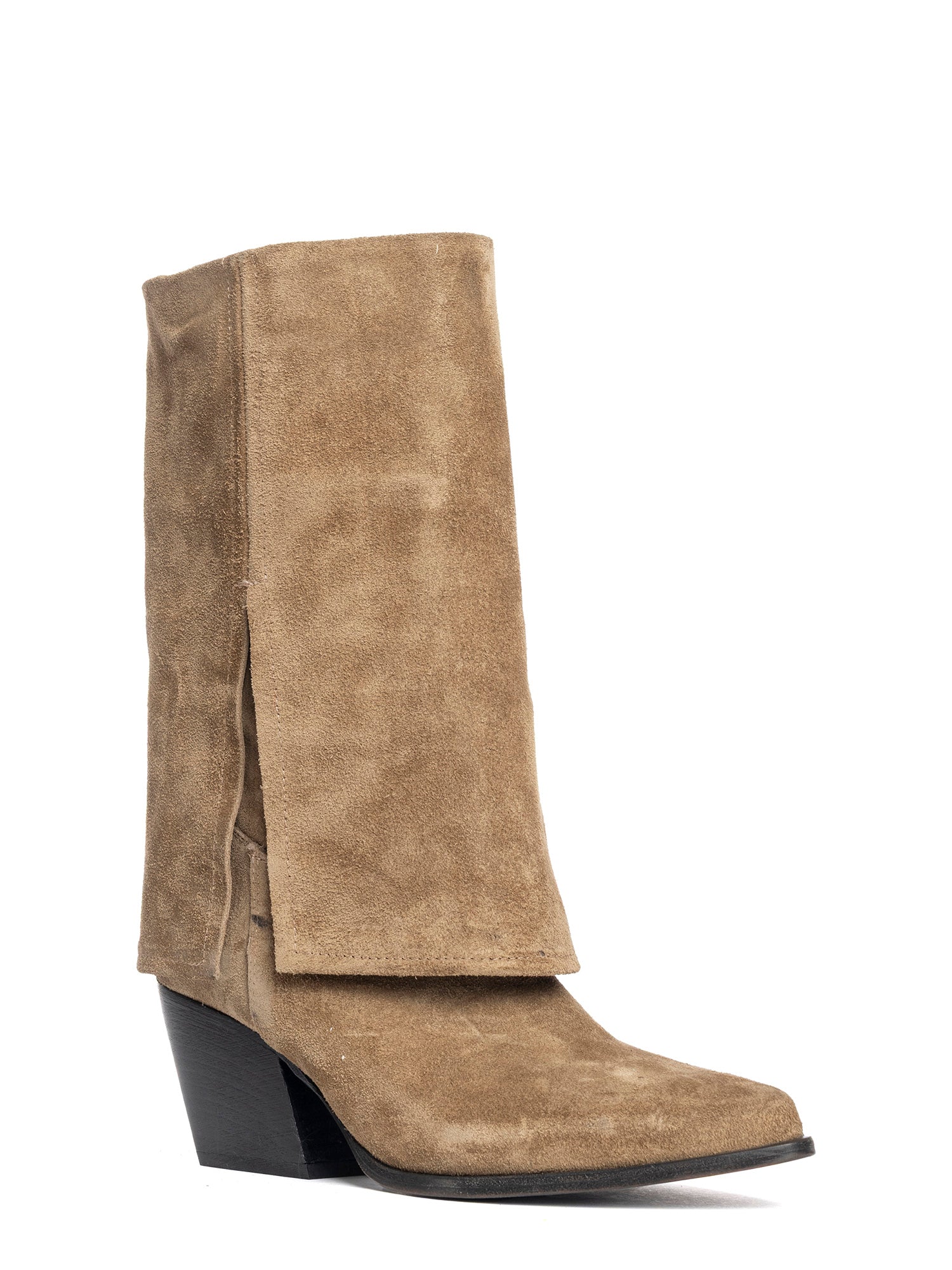 Santa Fe Stivali texani in camoscio taupe