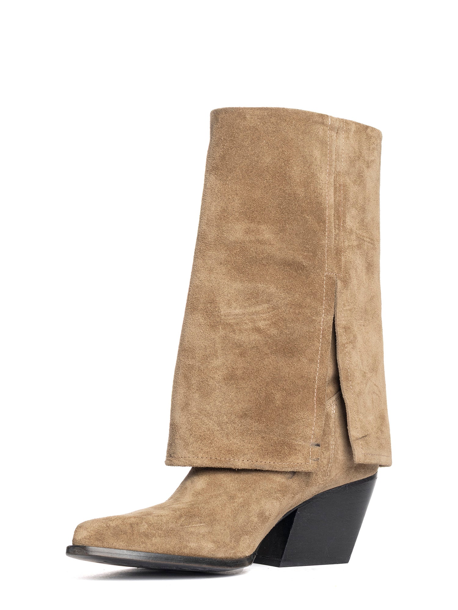 Santa Fe Stivali texani in camoscio taupe