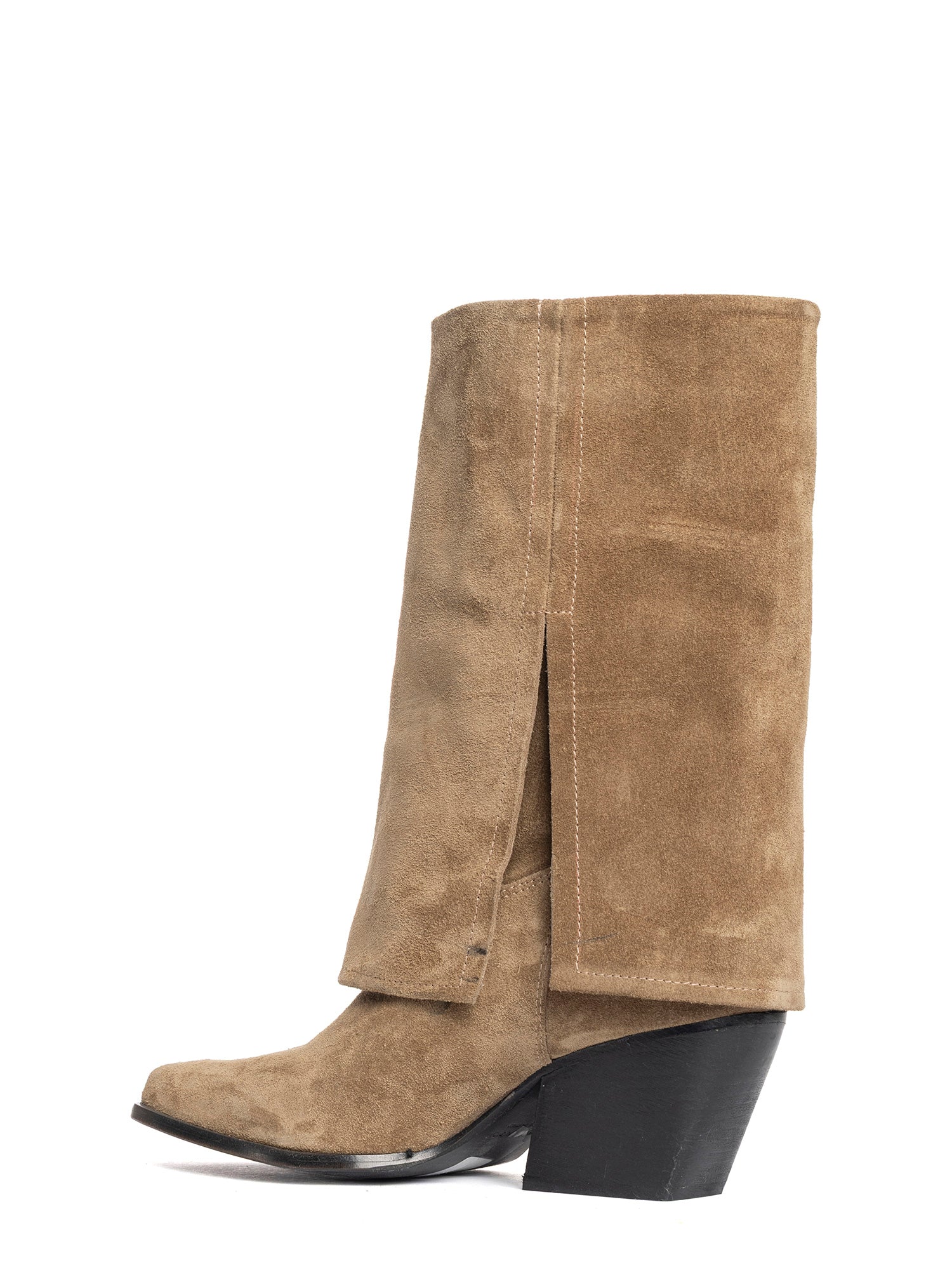 Santa Fe Stivali texani in camoscio taupe
