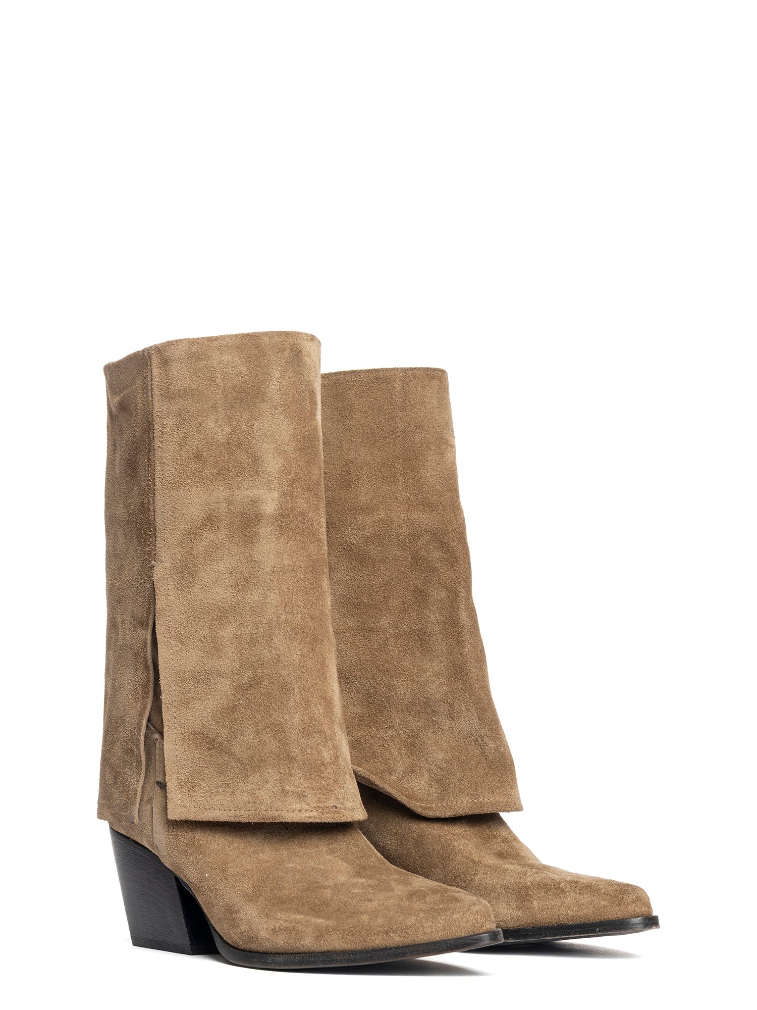 Santa Fe Stivali texani in camoscio taupe