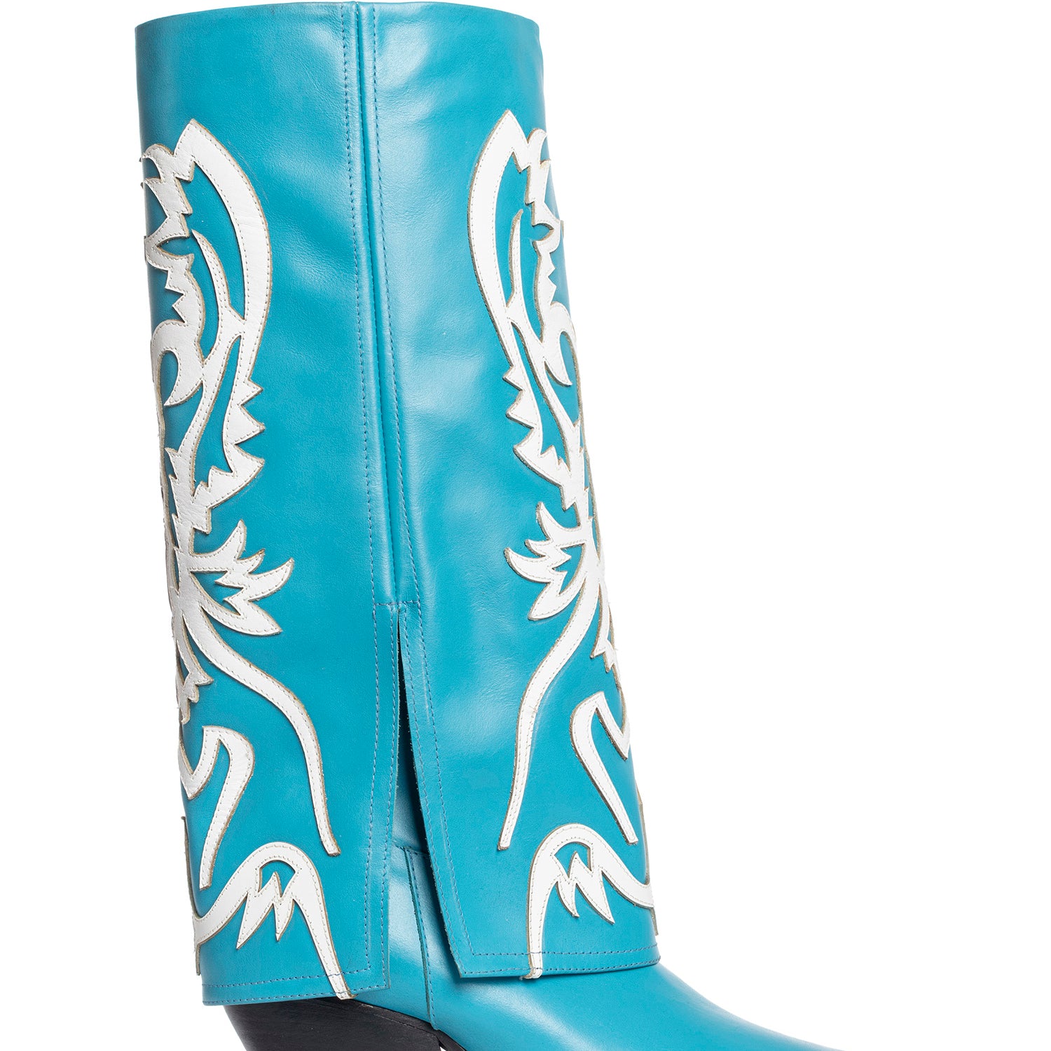Santiago Stivali texani in vitello azzurro