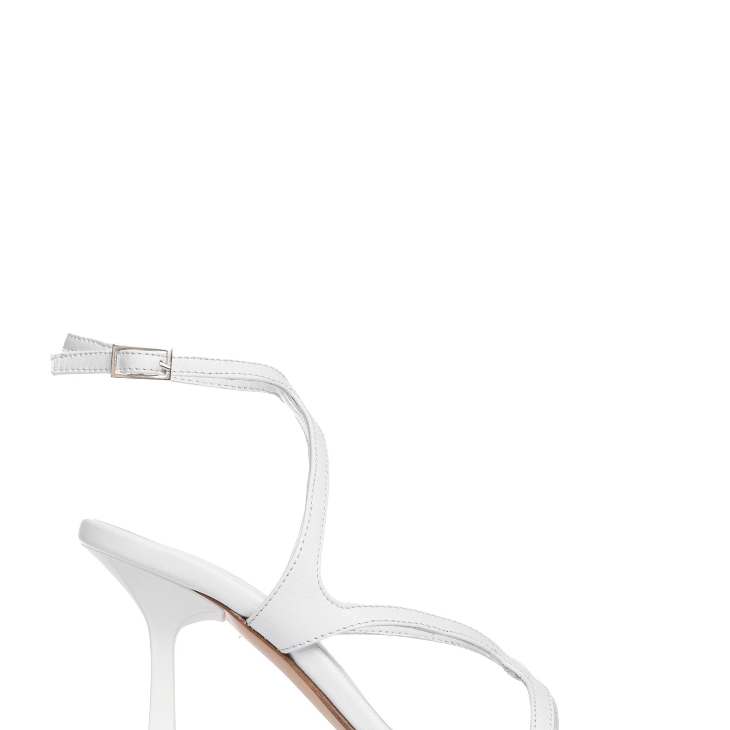 Sharlen White Nappa Leather Braided Sandals
