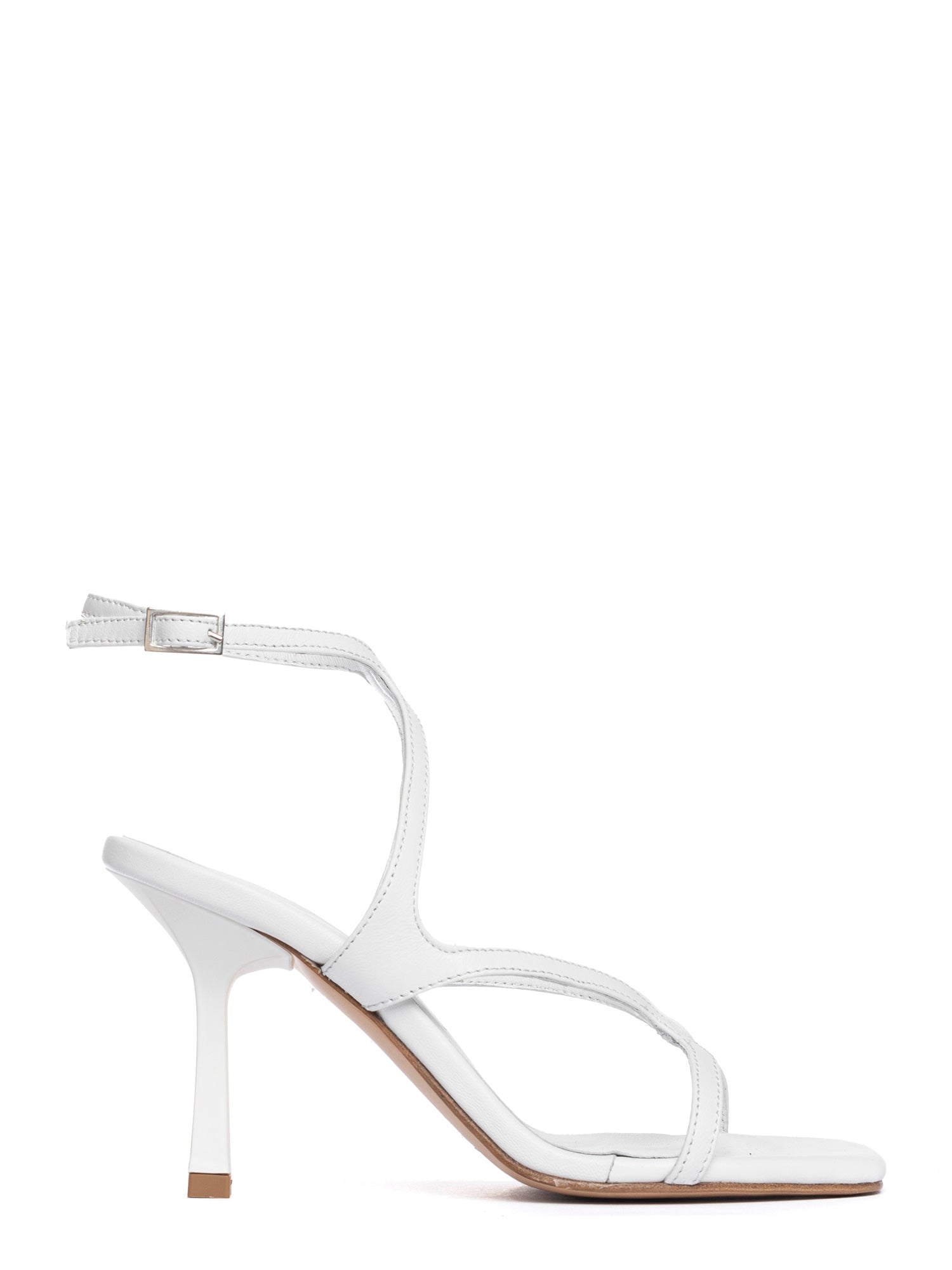 Sharlen White Nappa Leather Braided Sandals