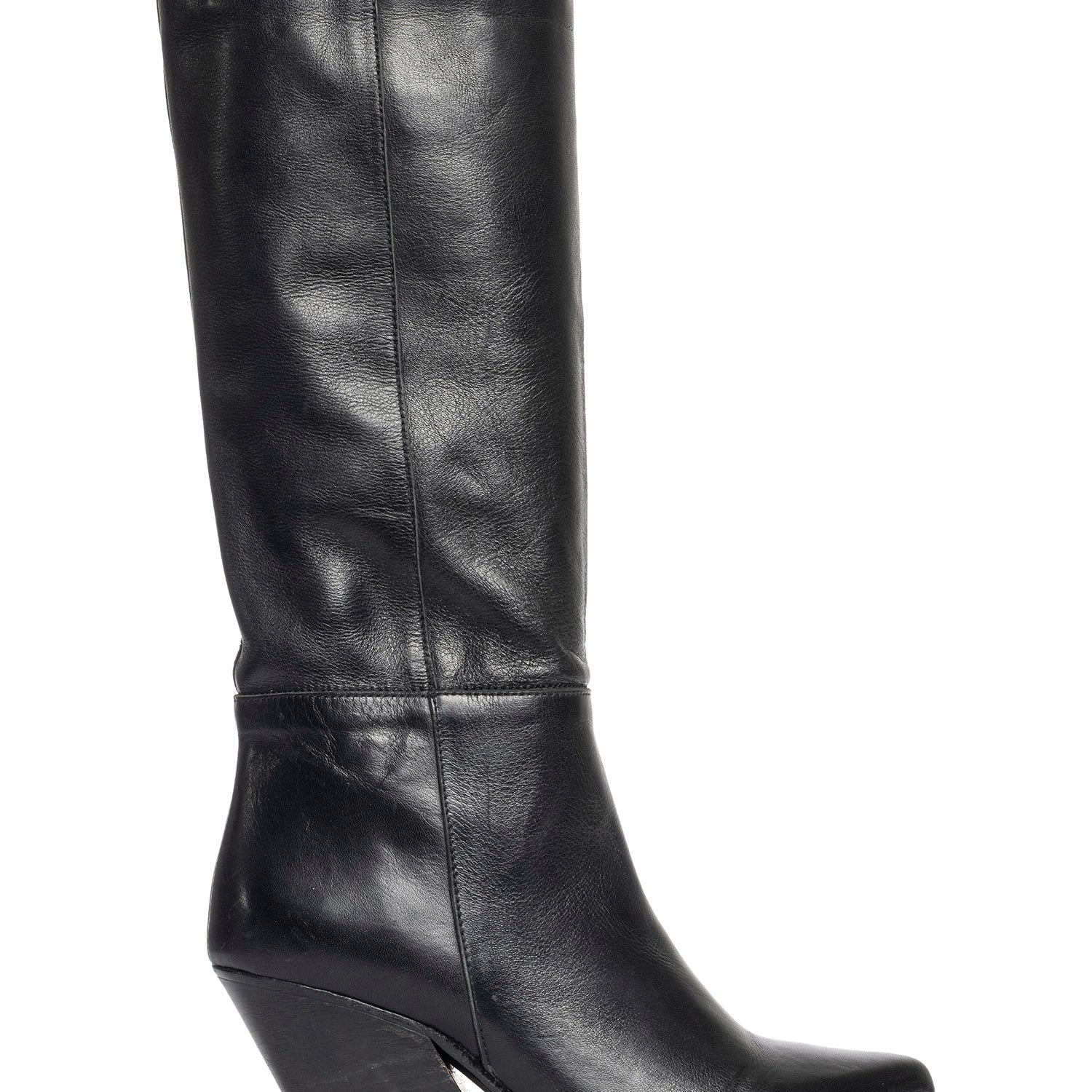 Sophie Black Nappa Leather Texan Boots