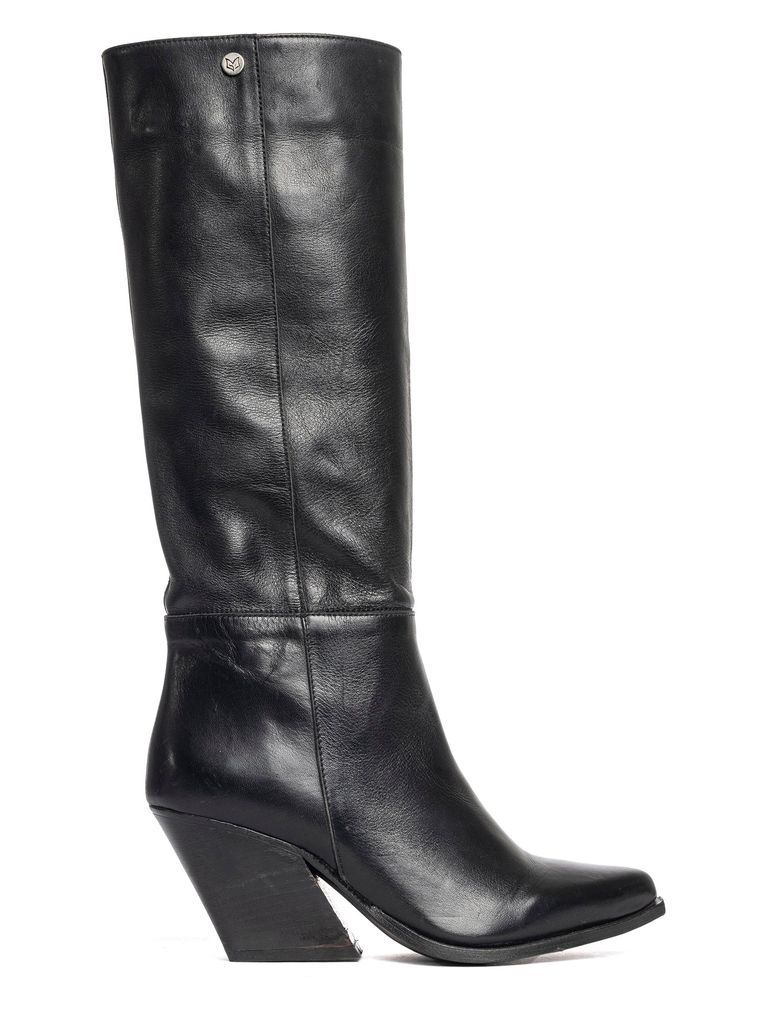 Sophie Black Nappa Leather Texan Boots