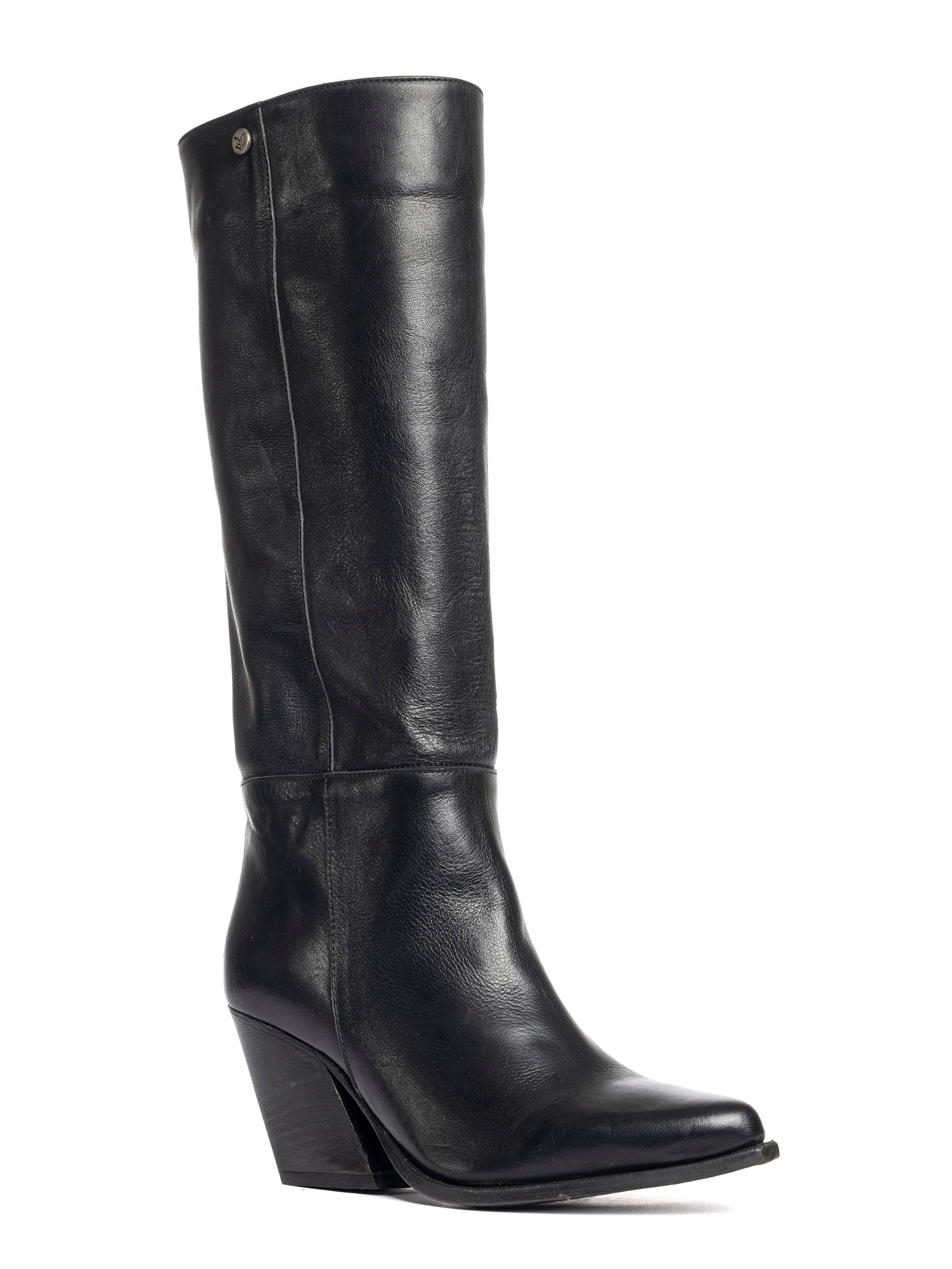Sophie Black Nappa Leather Texan Boots
