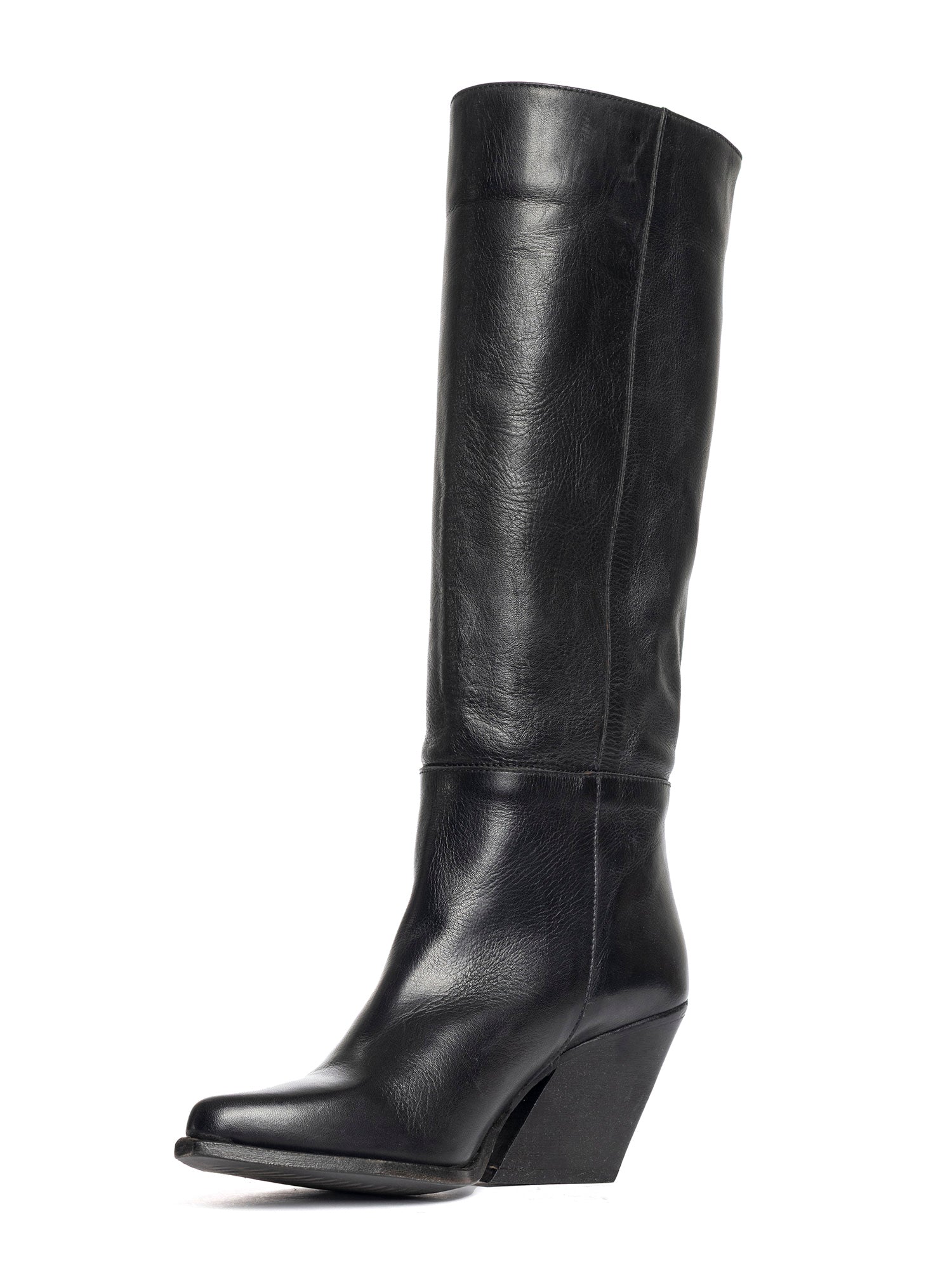 Sophie Black Nappa Leather Texan Boots