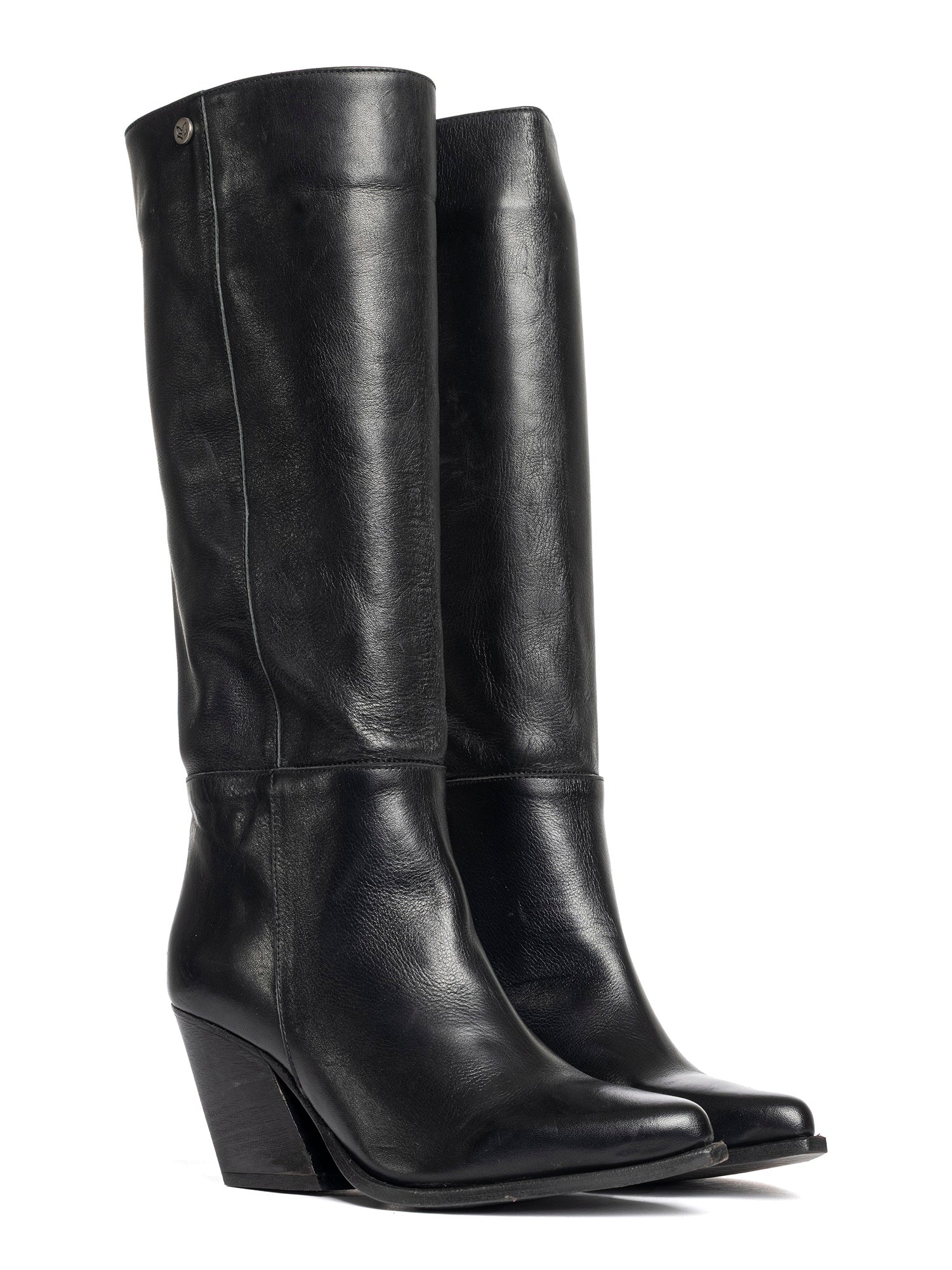 Sophie Black Nappa Leather Texan Boots