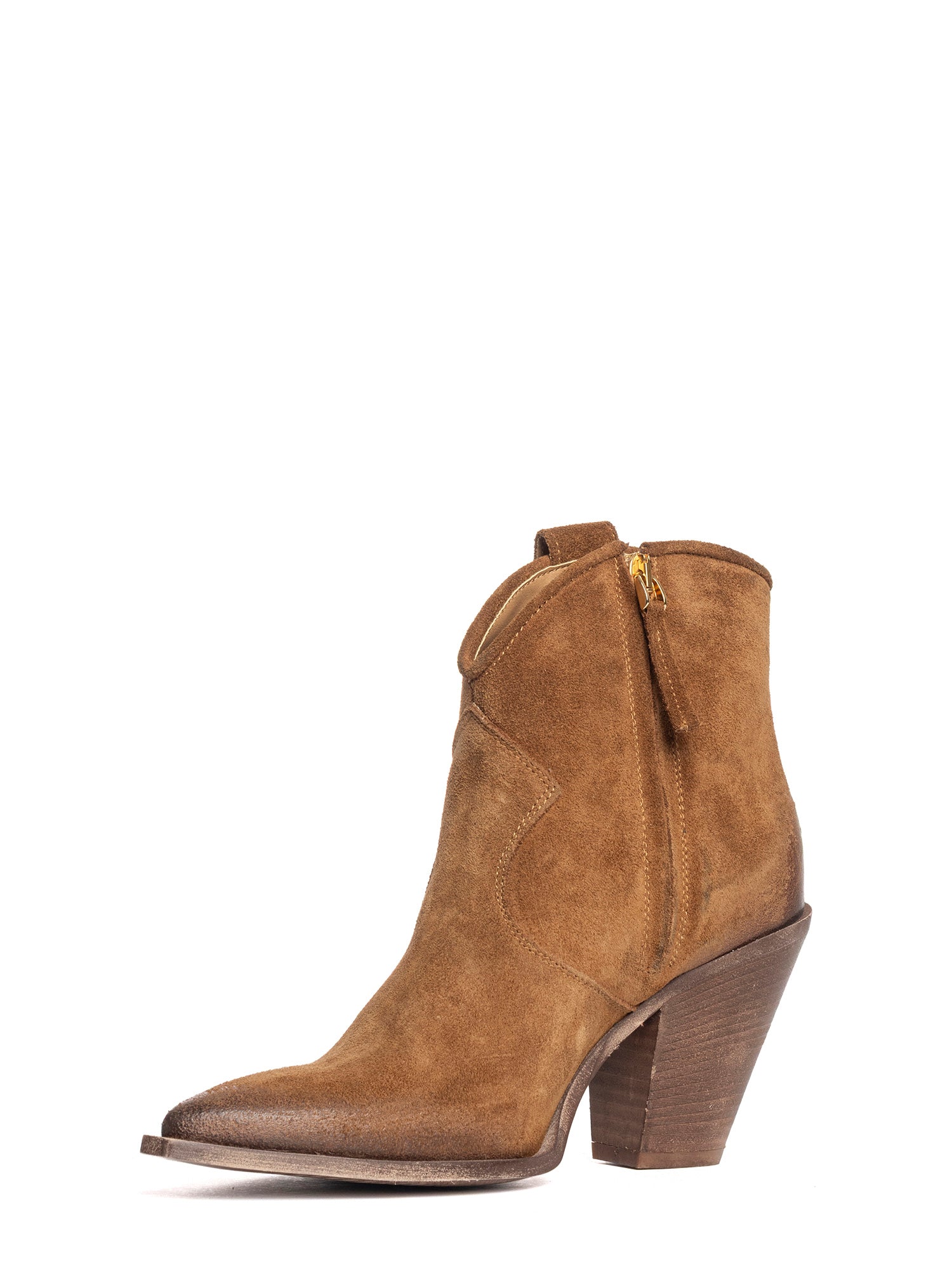 ST03 Tronchetti texani in camoscio cuoio