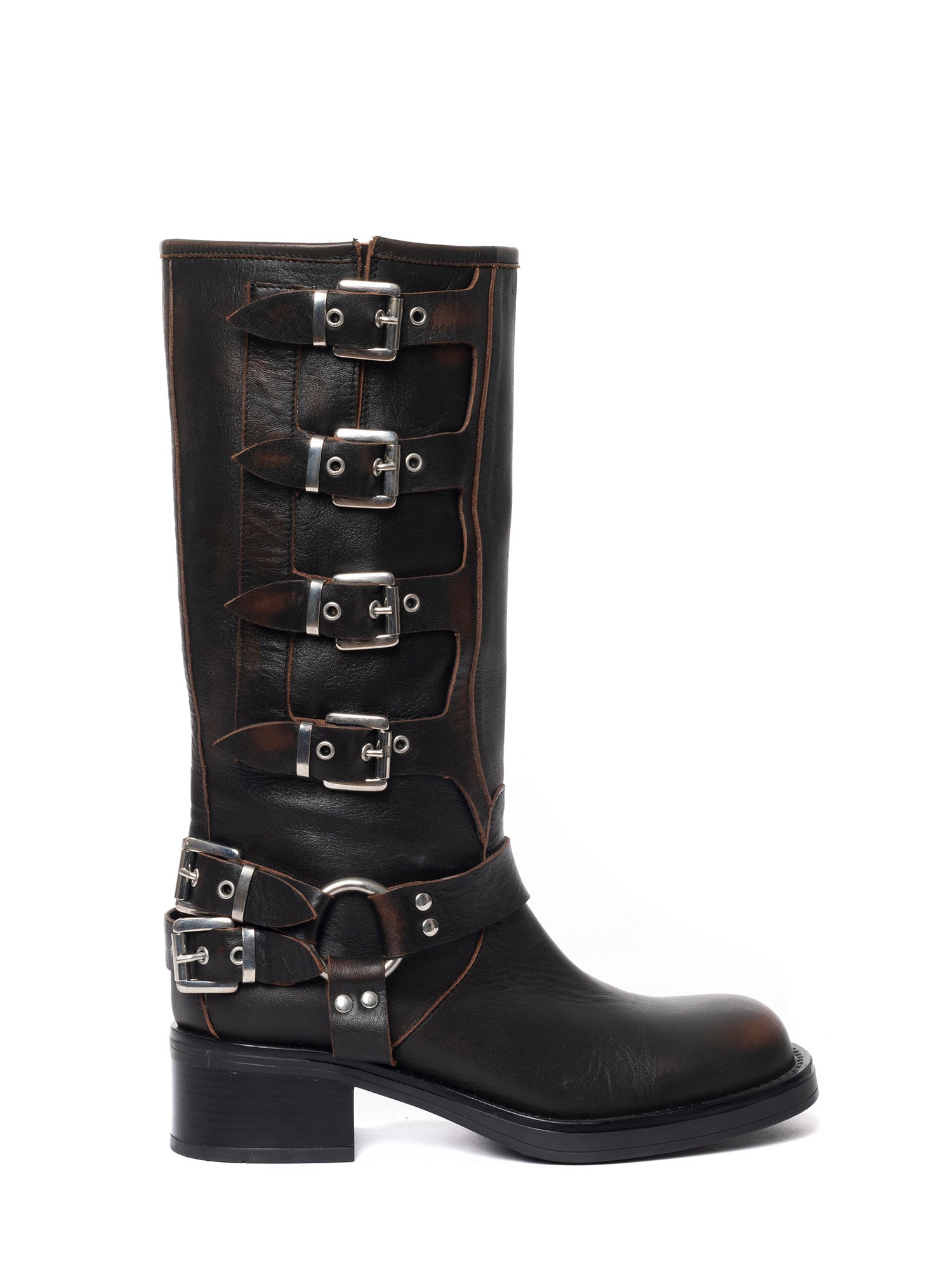 Windsor Biker in vitello asportato marrone