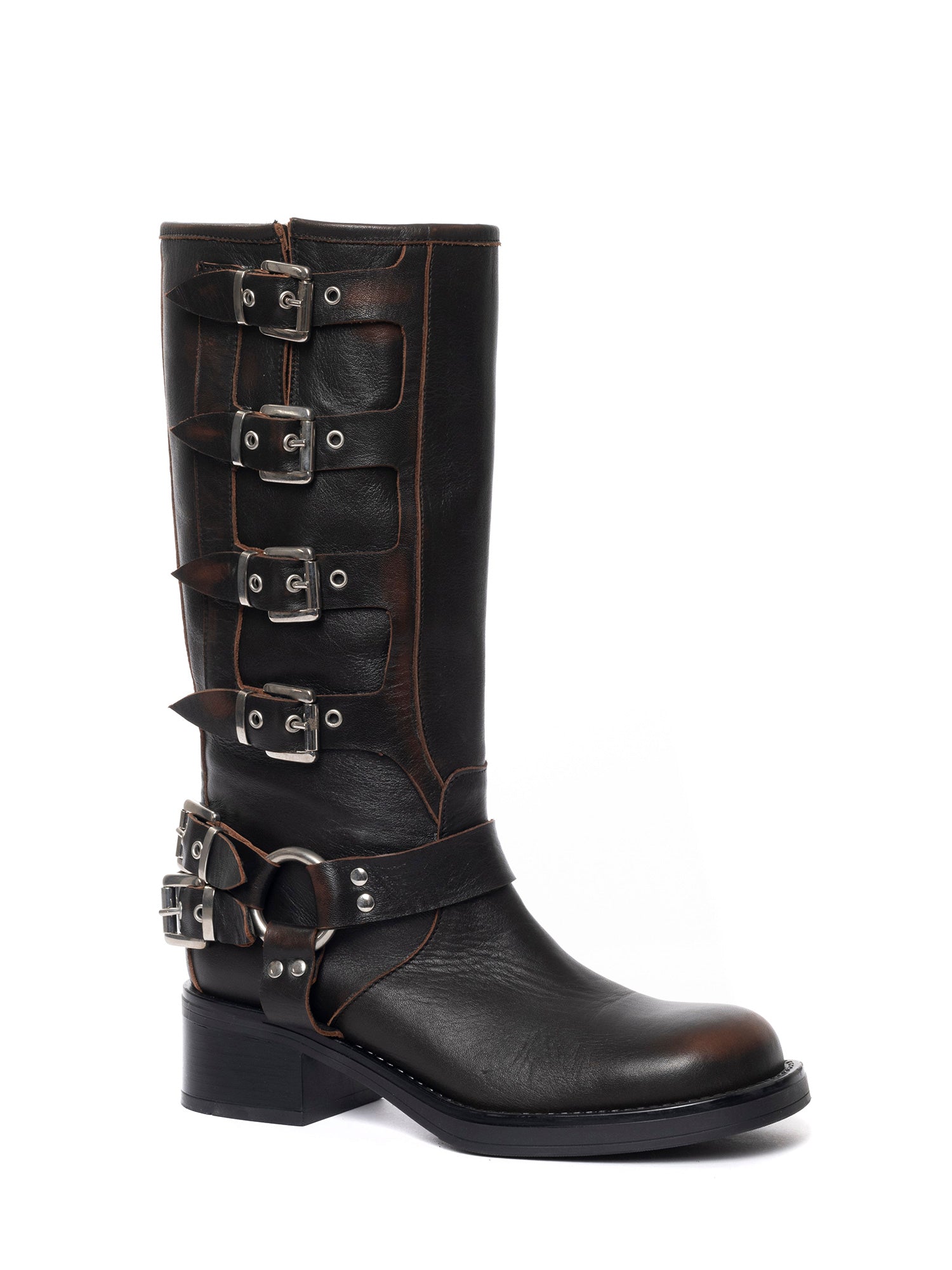 Windsor Biker in vitello asportato marrone