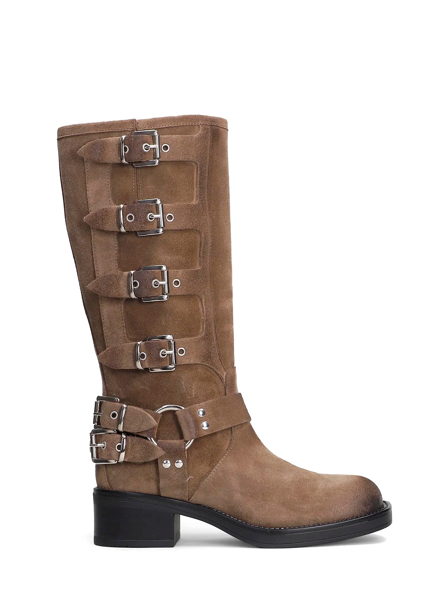 Windsor Biker in camoscio taupe