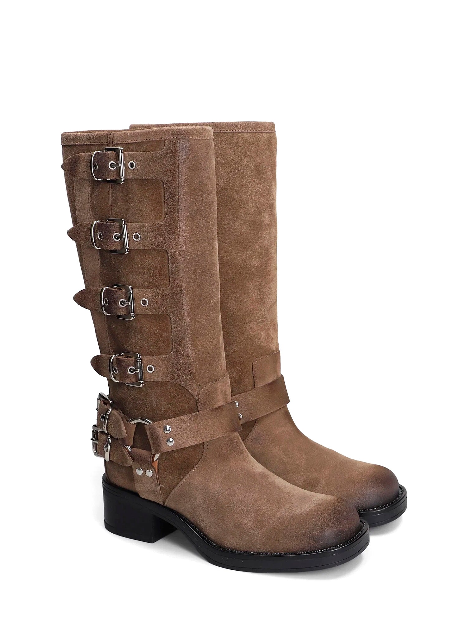 Windsor Biker in camoscio taupe