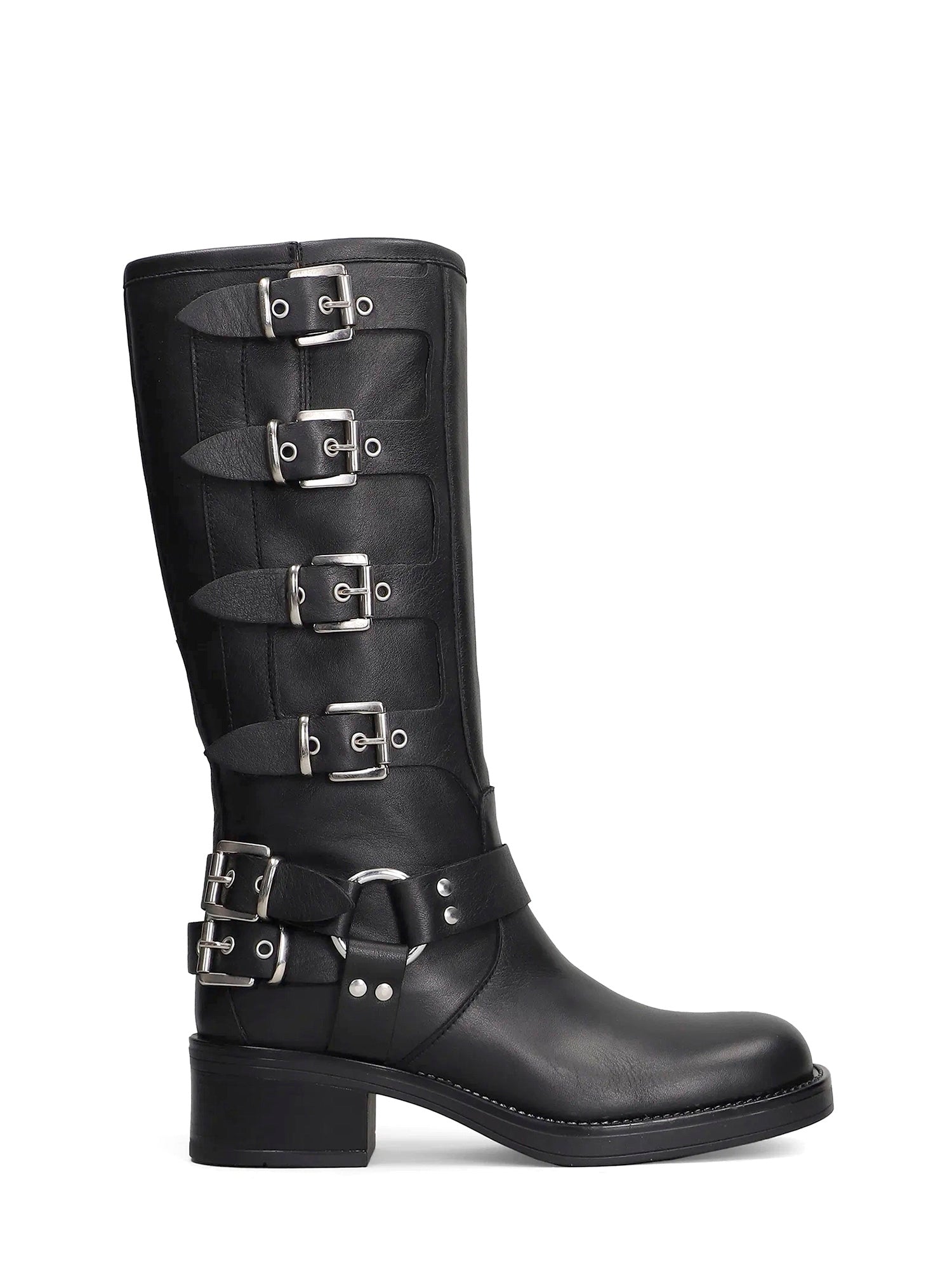 Windsor Biker in montone nero con fibbia