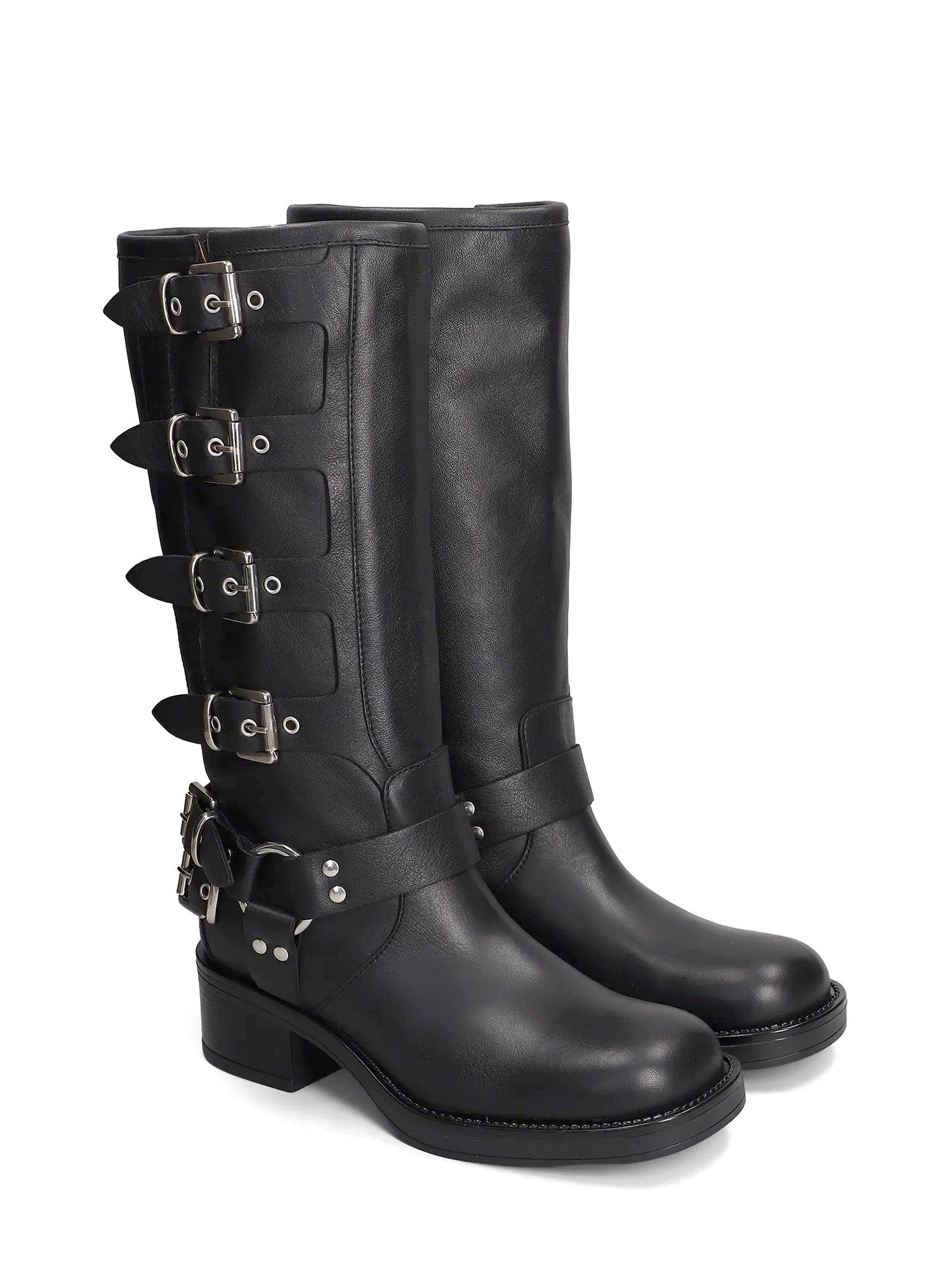 Windsor Biker in montone nero con fibbia