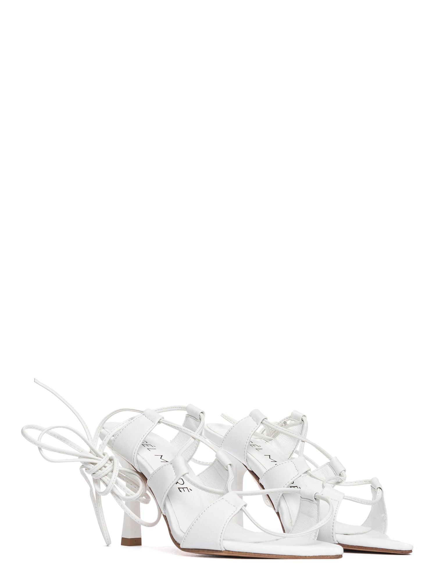 Zania Sandali alla schiava in nappa bianco