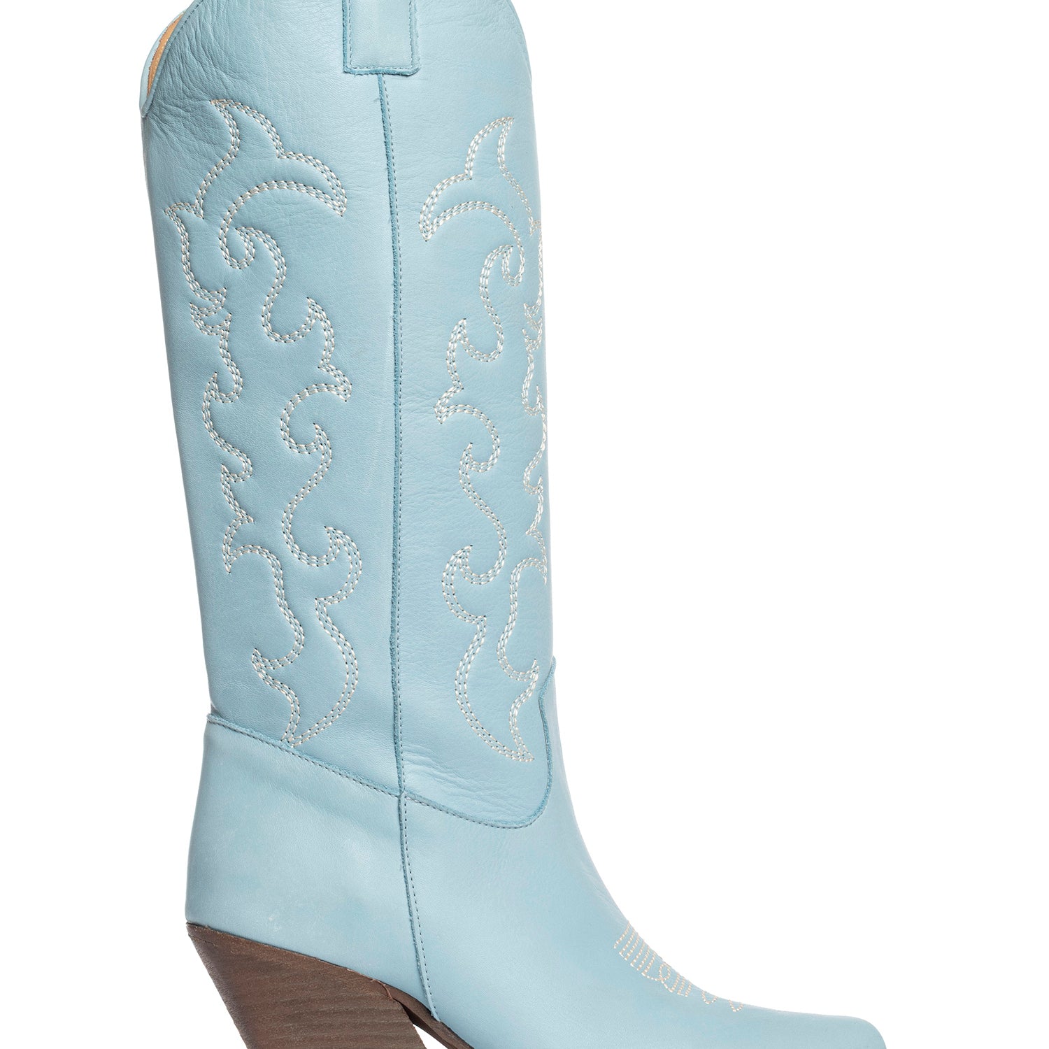 Zoe Stivali texani in vitello azzurro