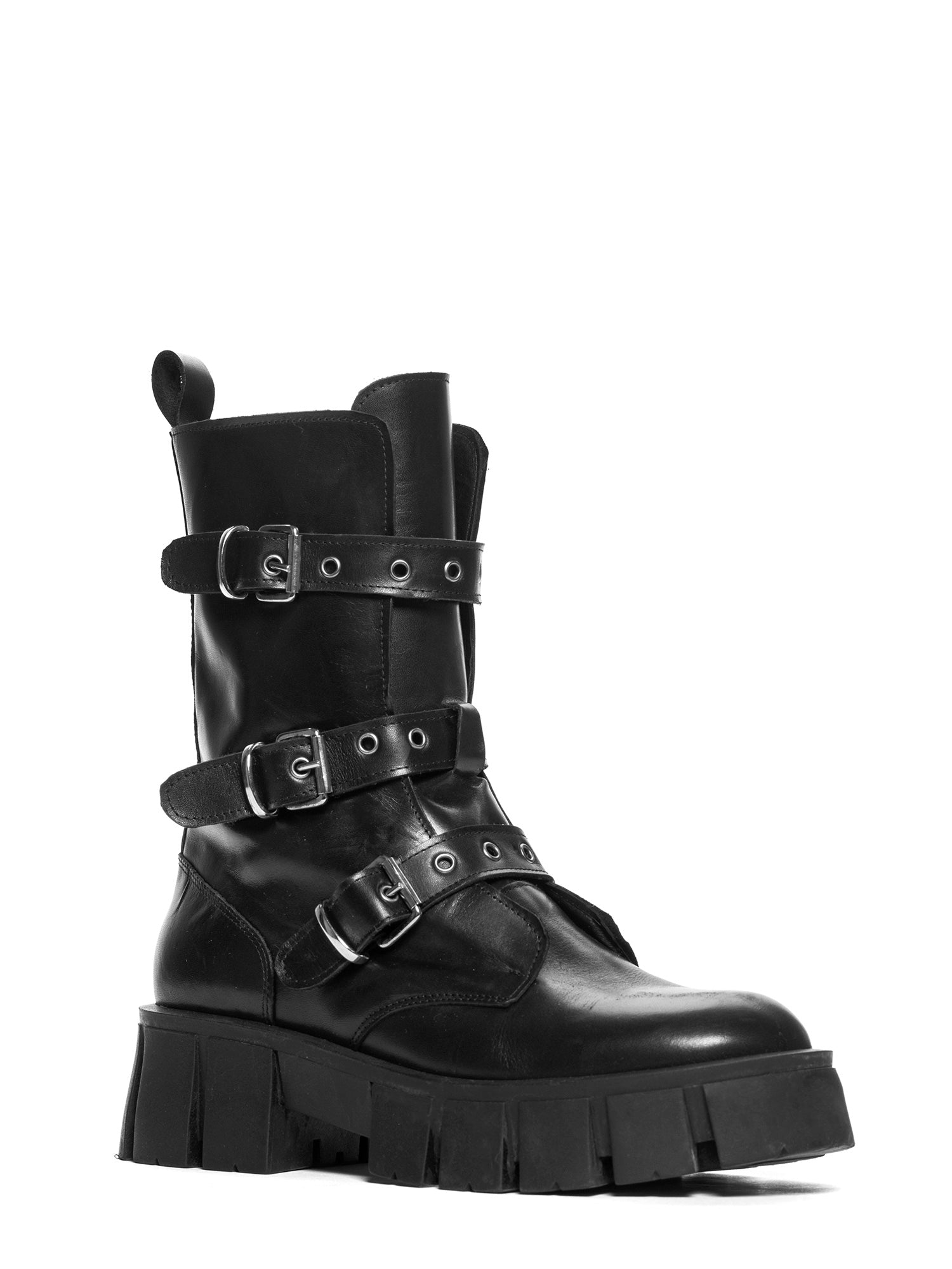 Zurigo Biker in vitello nero