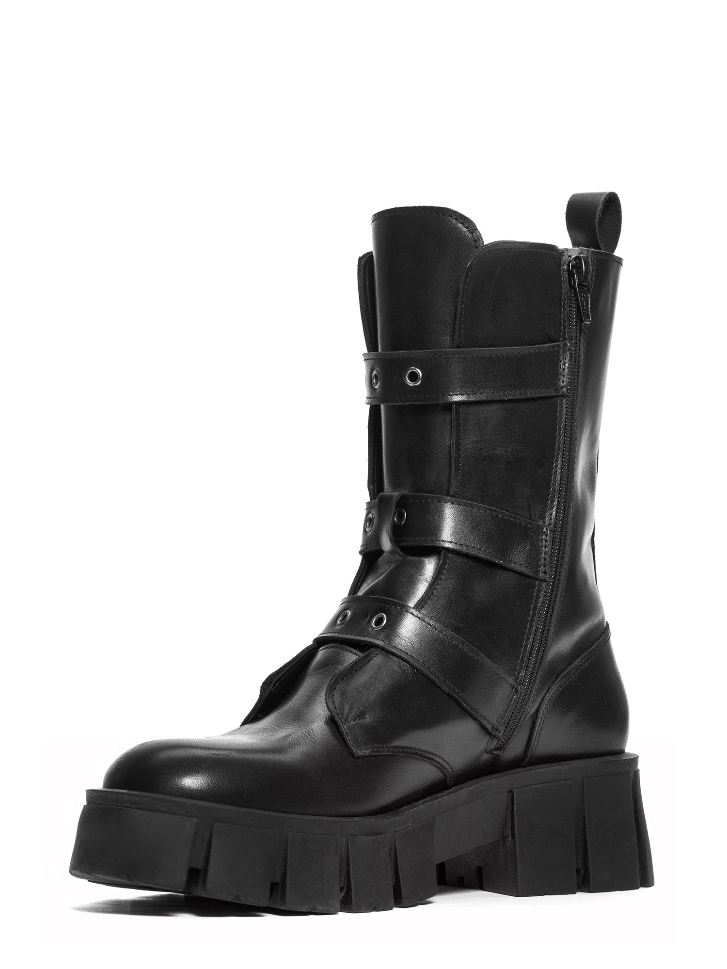 Zurigo Biker in vitello nero