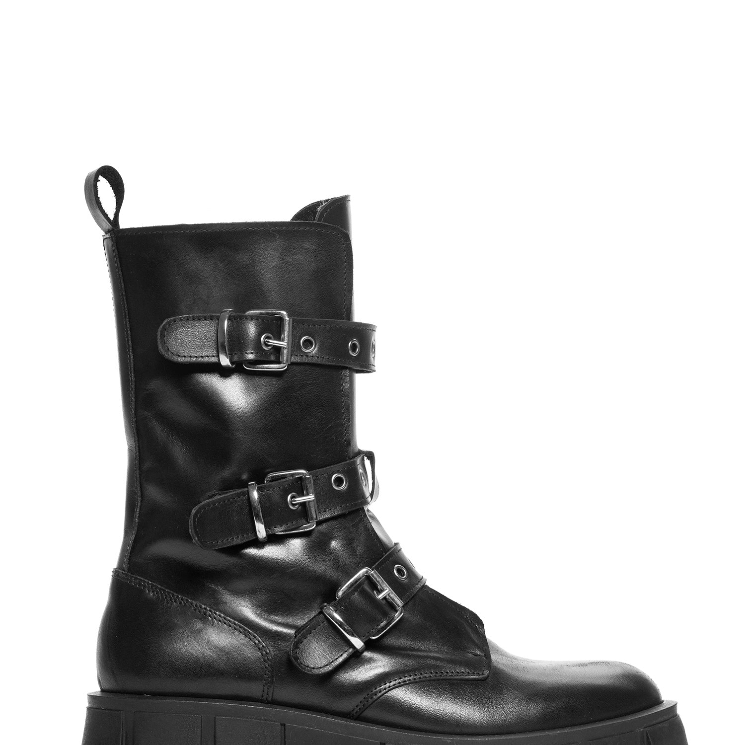 Zurigo Biker in vitello nero