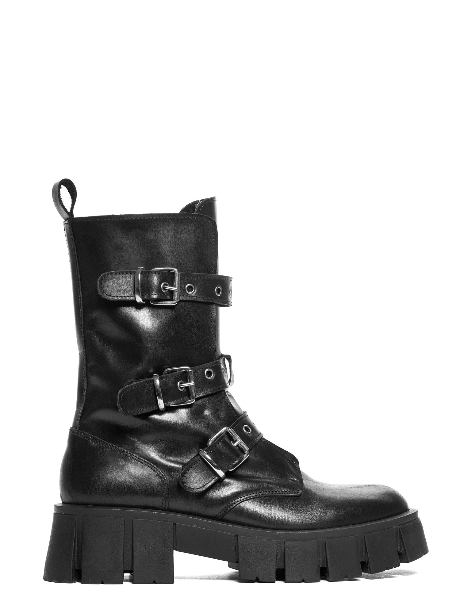 Zurigo Biker in vitello nero