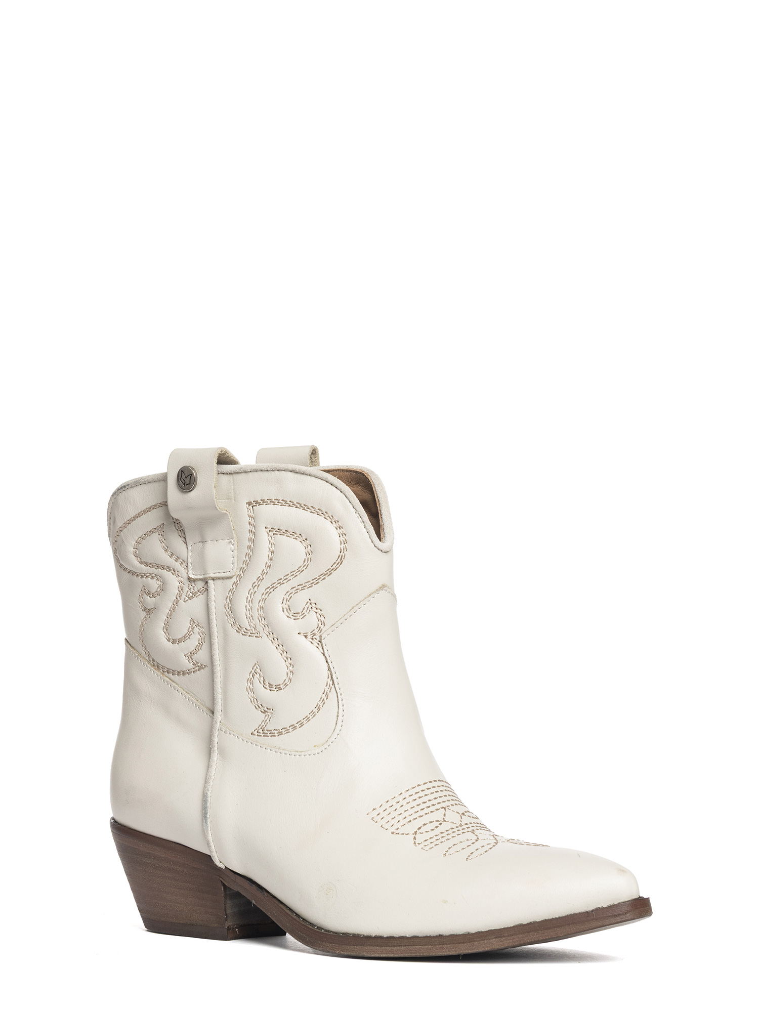 Alma Tronchetti texani in vitello latte off-white