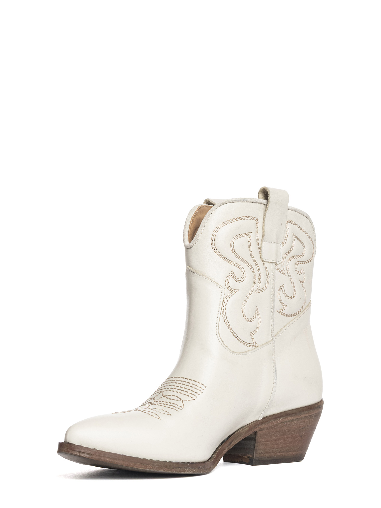 Alma Tronchetti texani in vitello latte off-white