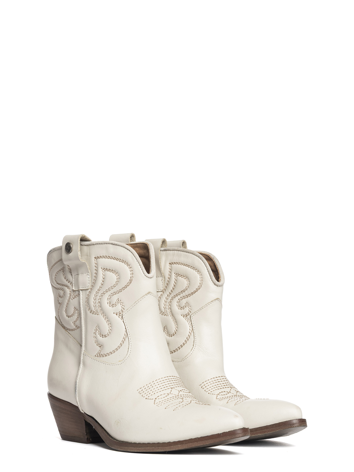 Alma Tronchetti texani in vitello latte off-white